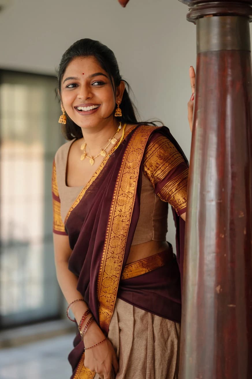 Kanchi Cotton Zari Woven Lehenga Set 4