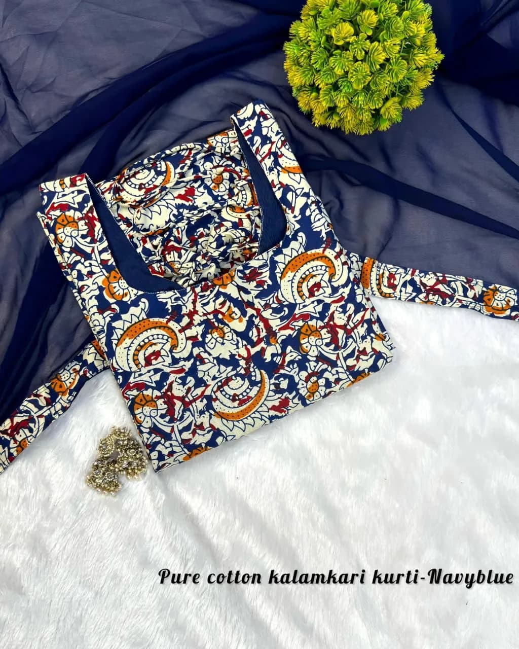 💗💗Viral Kalamkari Sideopen Kurti With Dupatta Set💗💗 3