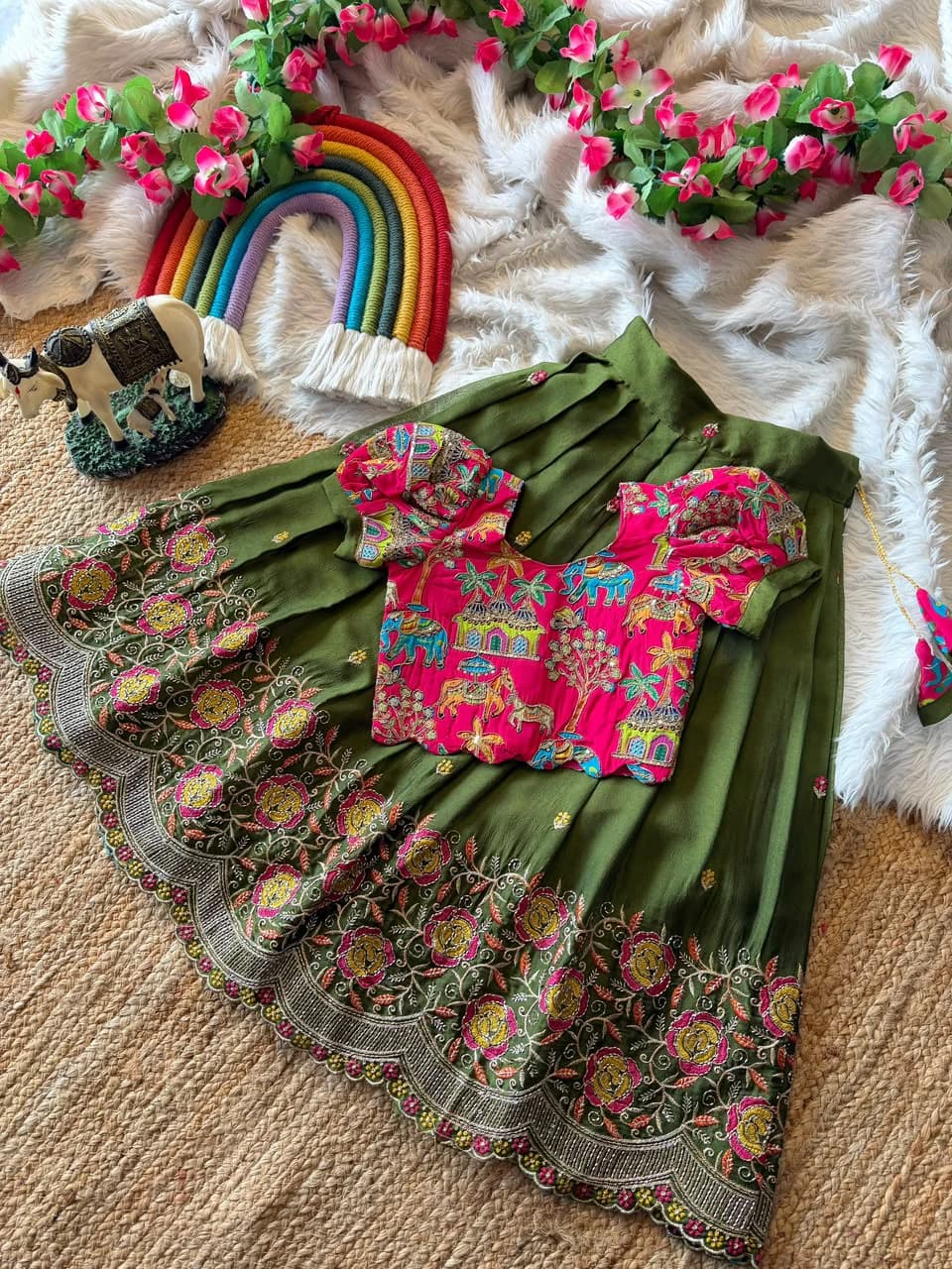 Rangoli Crush Lehenga for Girls