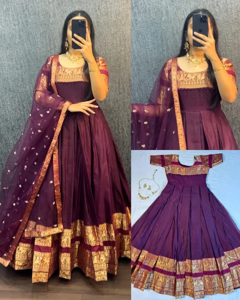 😍😍Traditional Ethnic Gown Set with Dupatta😍😍 2