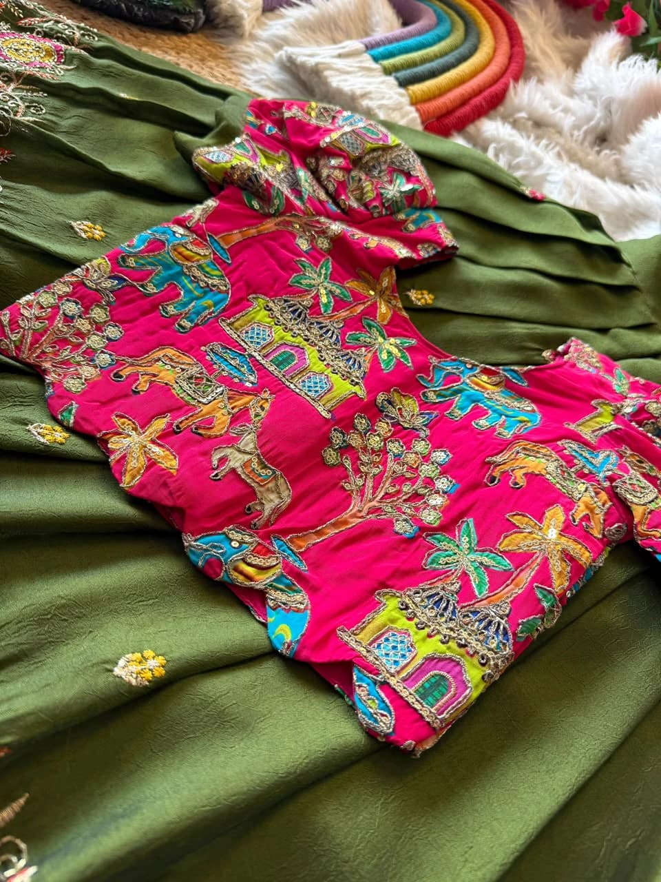 Rangoli Crush Lehenga for Girls 3