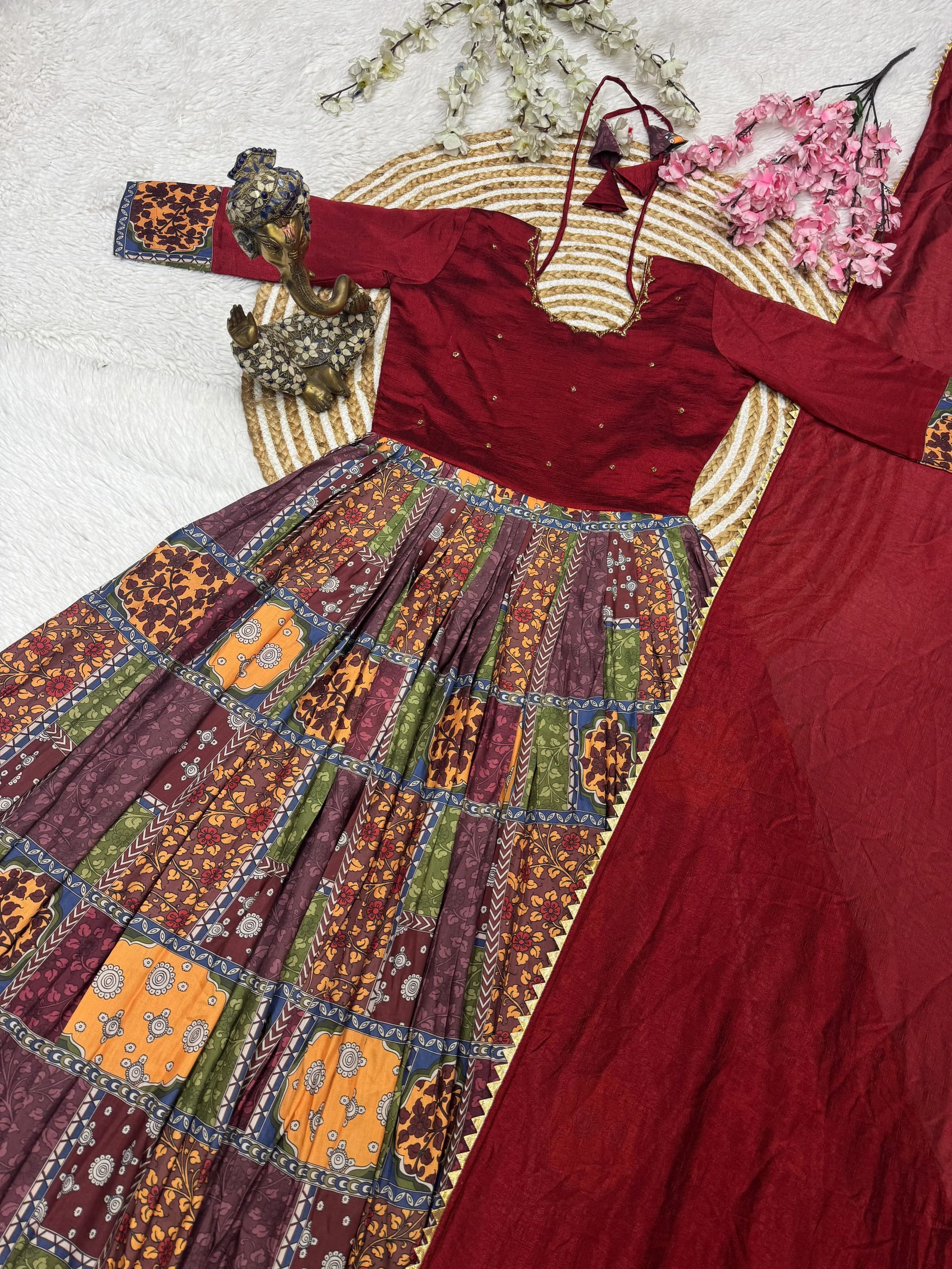 Vichitra Silk Gown 4