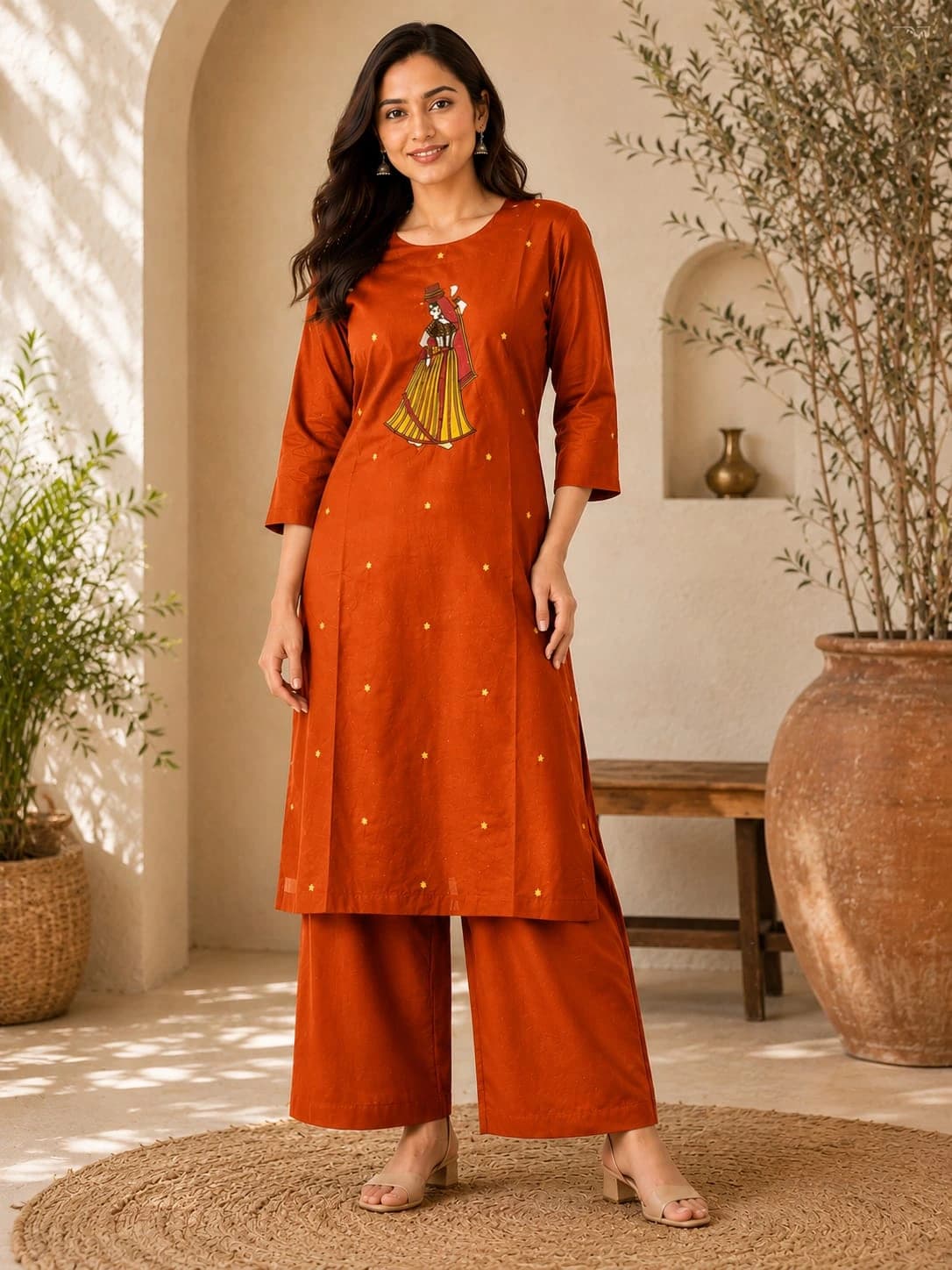 Dabu Cotton 2-Piece Co-ord Set - Premium