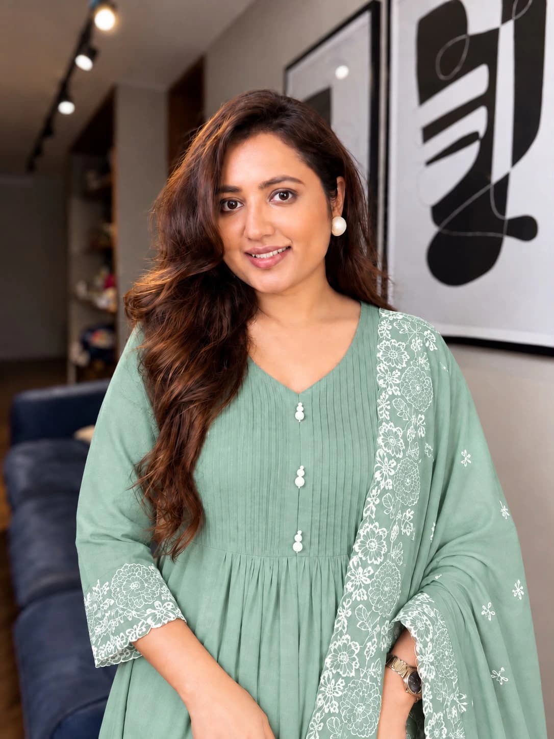 Mul Chanderi Anarkali Suit Set 2