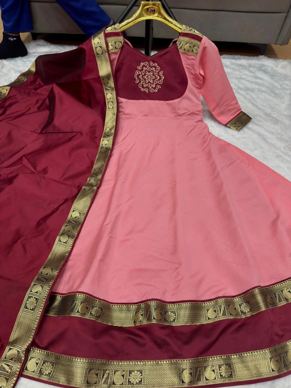 Jacquard Silk Anarkali Suit 2