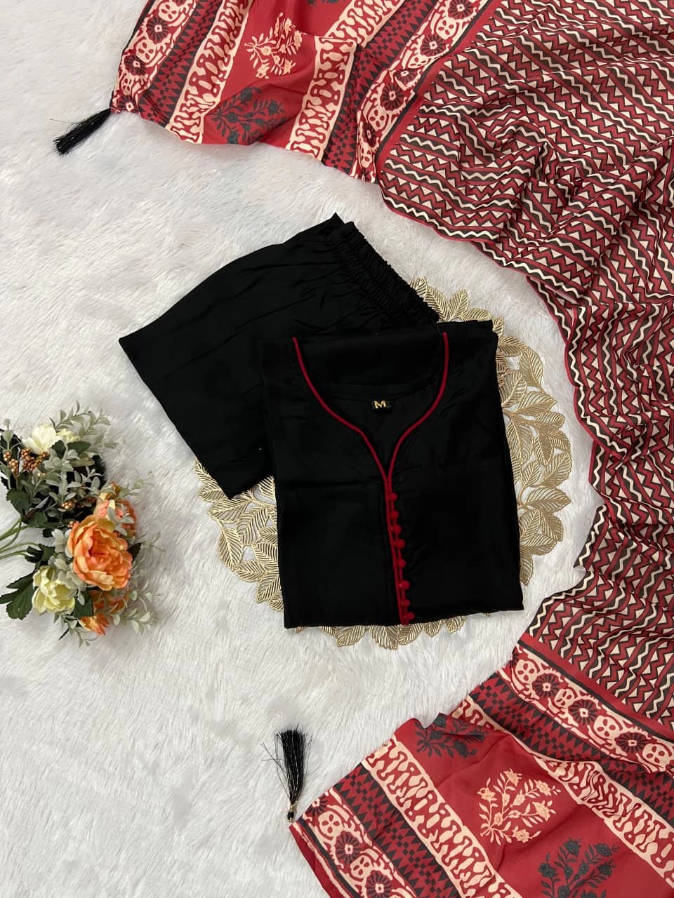 Rayon Kurti Pant Dupatta Set 2