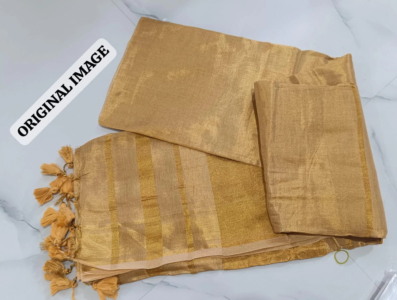 Gold Tissue Saree with Blouse