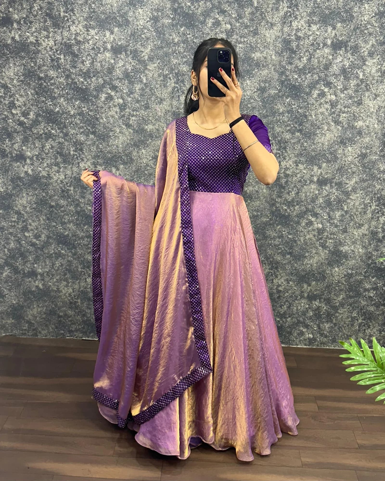 🌸🌸Attractive Pure Soft Fendy Silk Gown With Dupatta😎😎 2