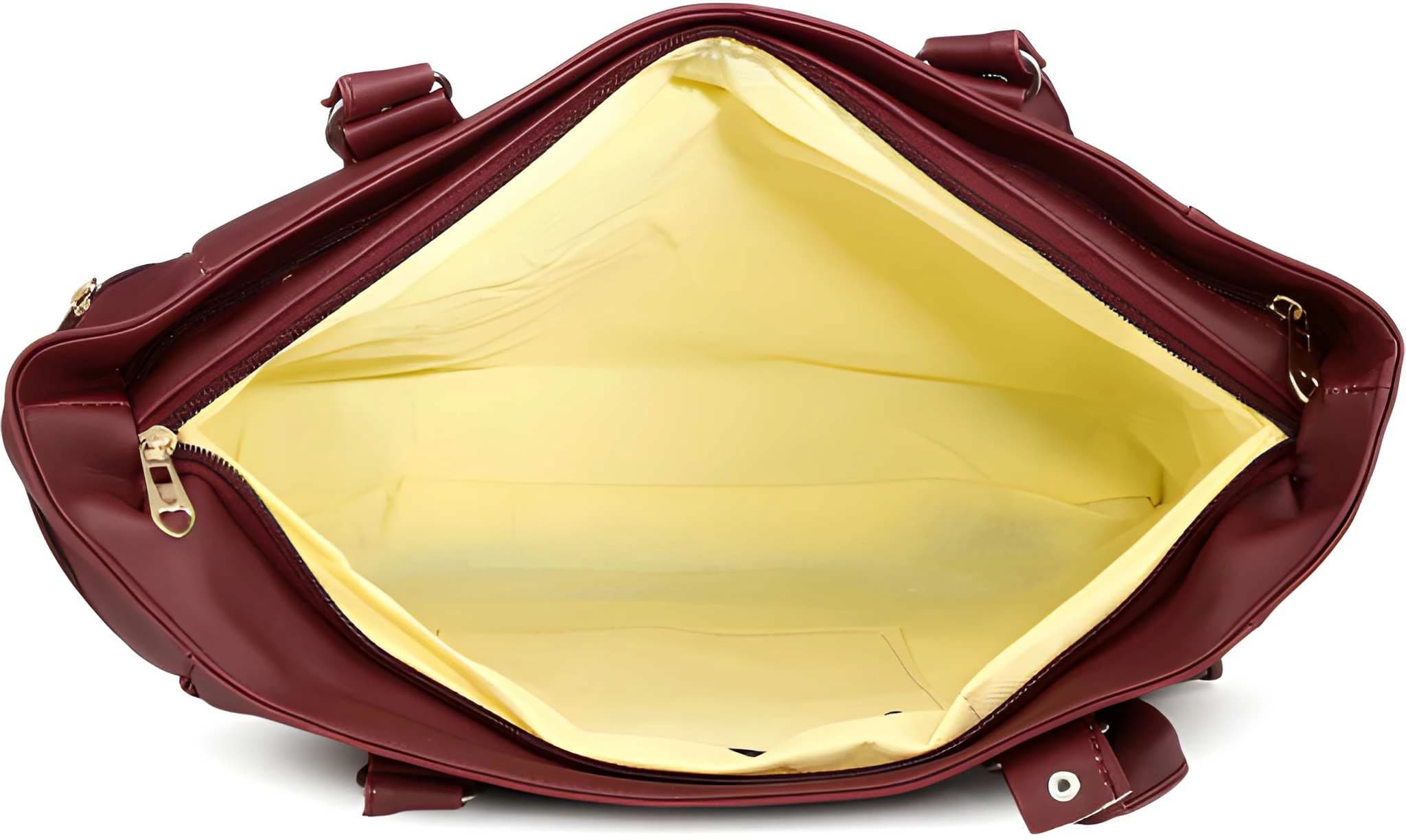 Ladies Handbag Spacious Organised Compartments with Golden Hardware & Cute Fur Ball Charm 2