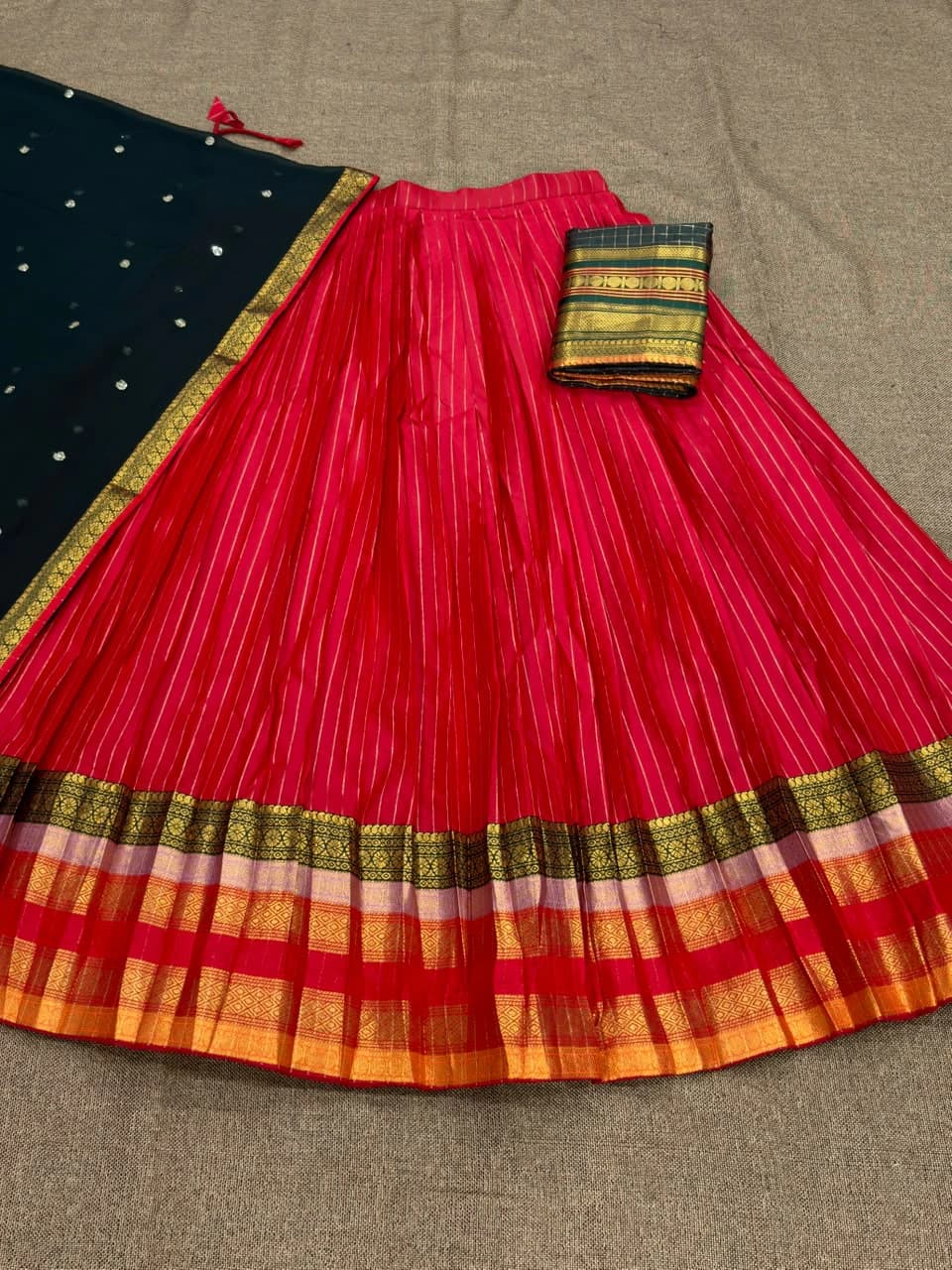 Soft Silk Zari Lehenga Set 7