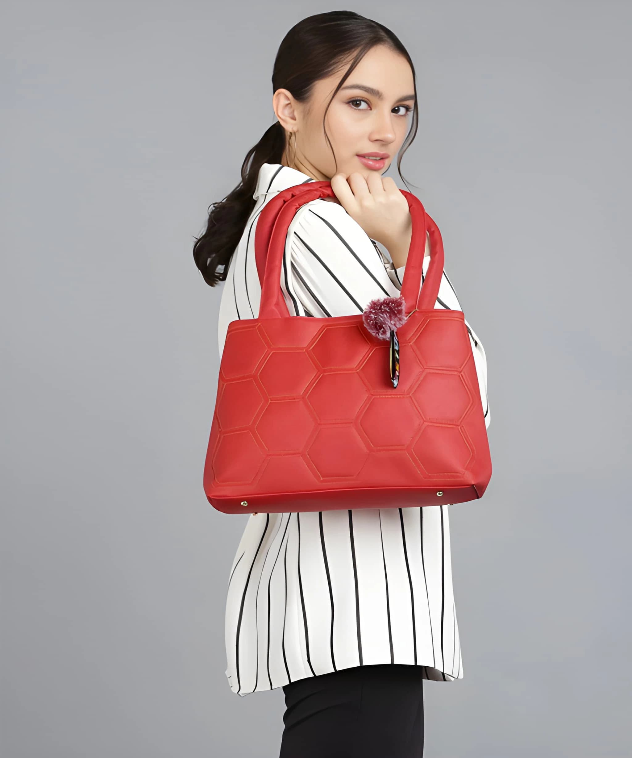 Stylish Women’s Premium Handbag | Elegant PU Leather Tote & Shoulder Bag | Large Capacity Multi-Comp 4
