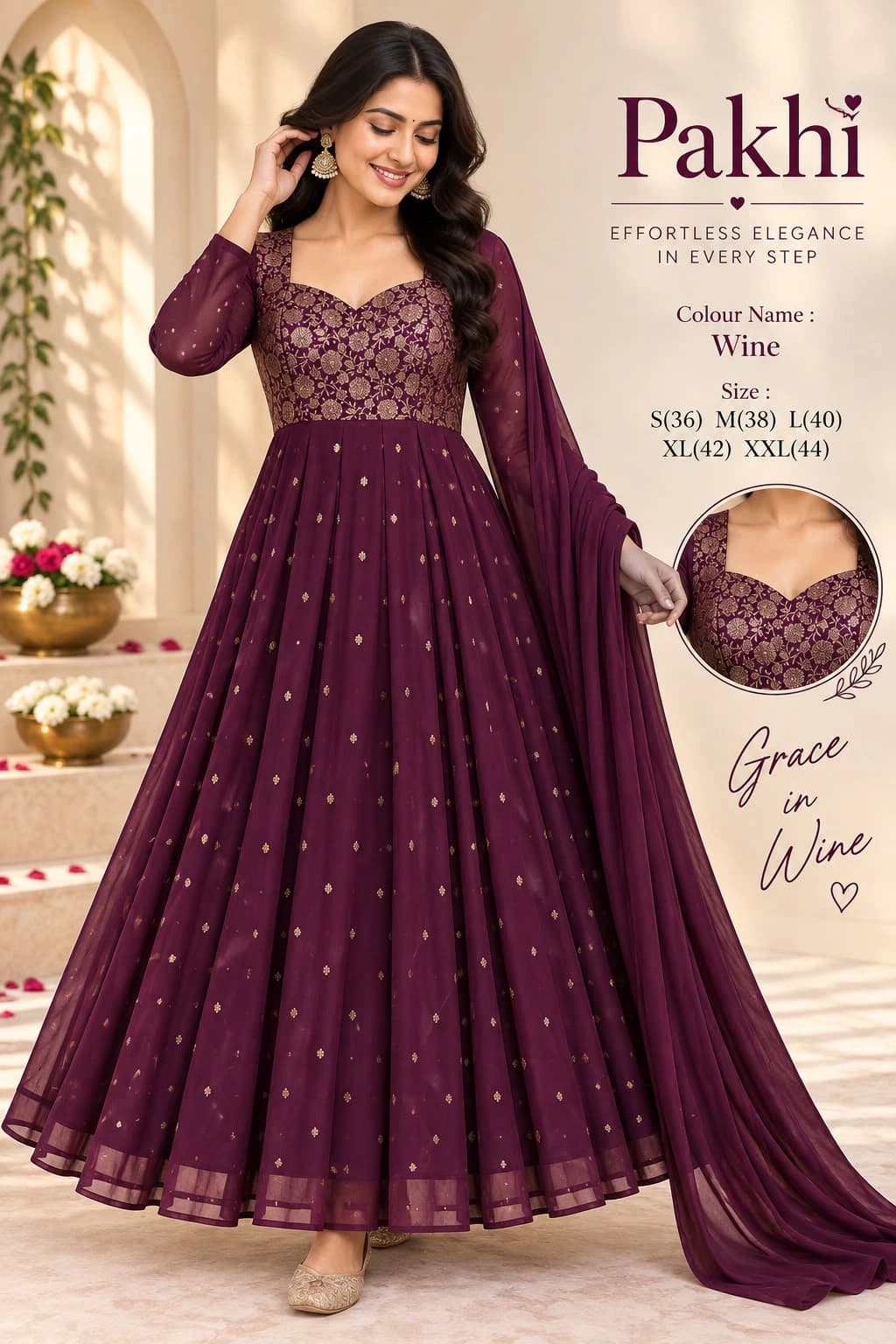 Georgette Anarkali Suit Set 3