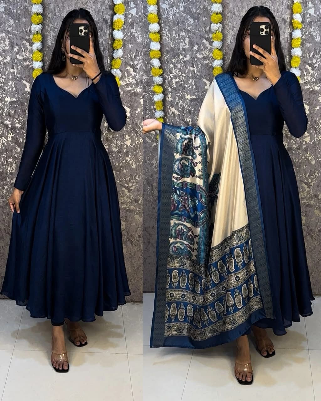 👸👑Launching beautiful plain vichithra anarkali with trending kalamkari dupatta👸👑