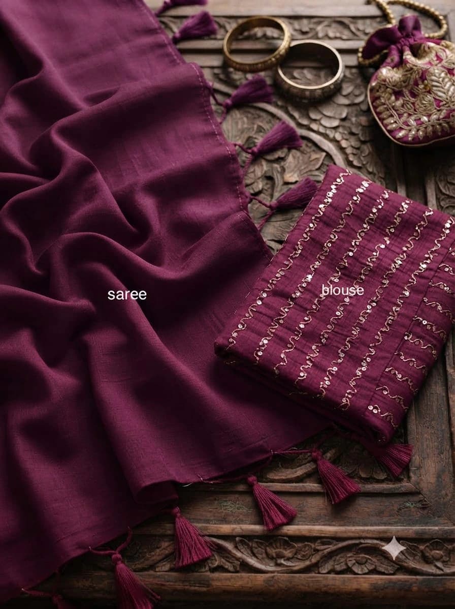Elegant George Saree with Matching Blouse