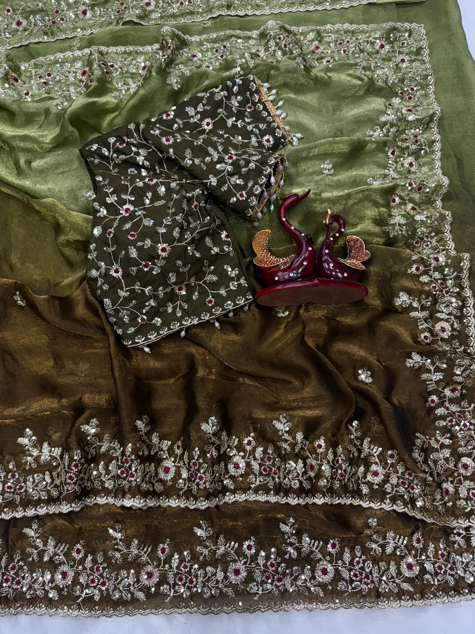 🌸🌸Beautiful Soft Fendy Sequence Embroidery Work Sarees🌸🌸