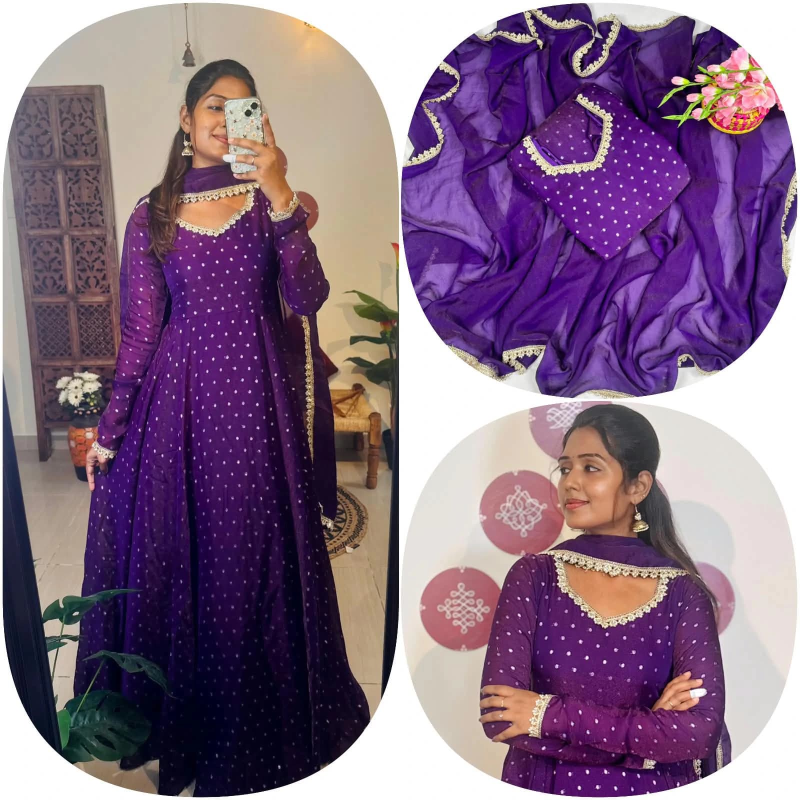 Nc Moss Gown with Dupatta