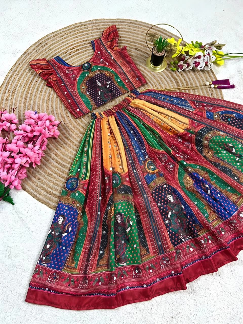 Chinon Silk Lehenga Choli for Kids 6