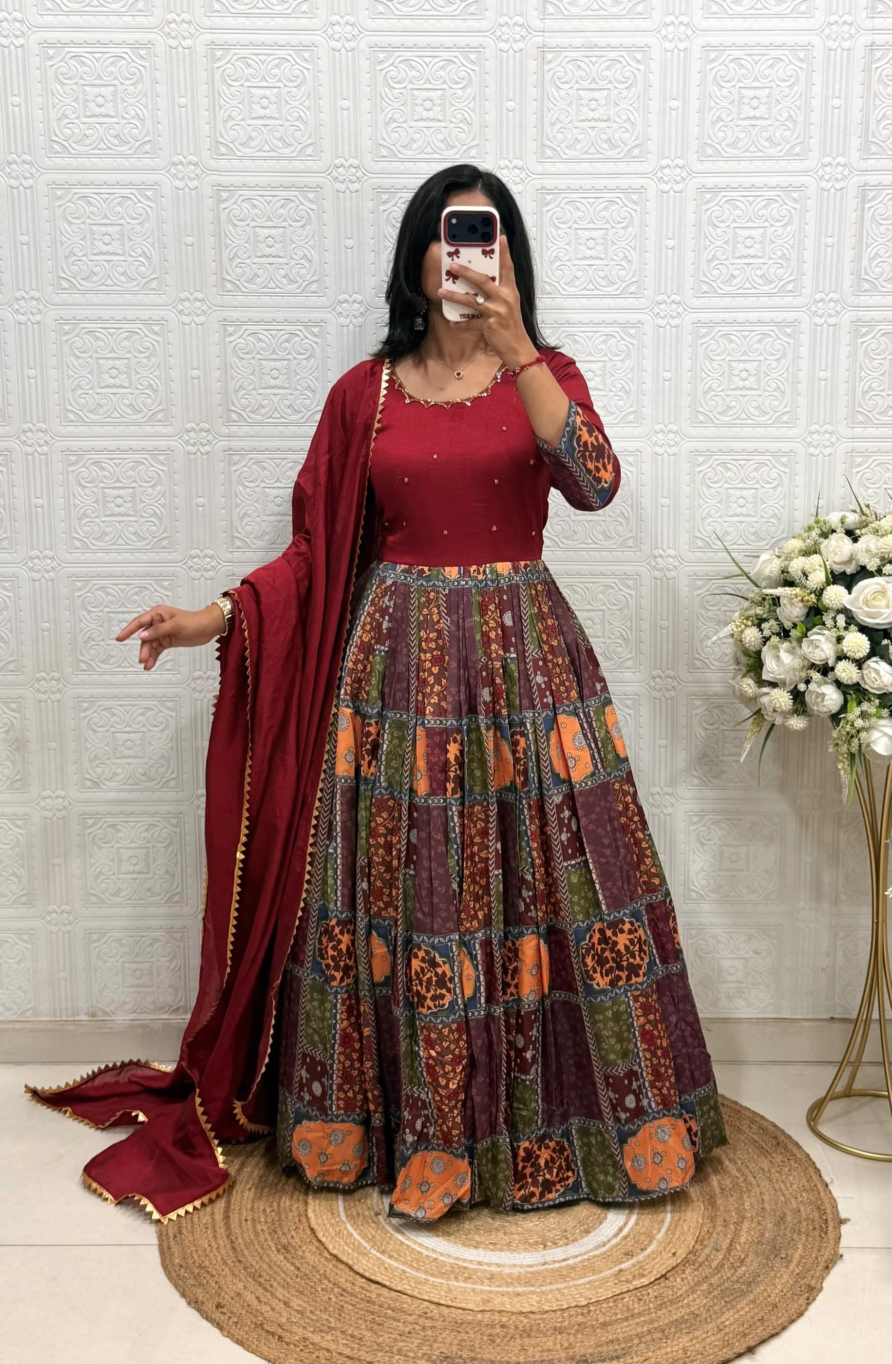 Vichitra Silk Gown