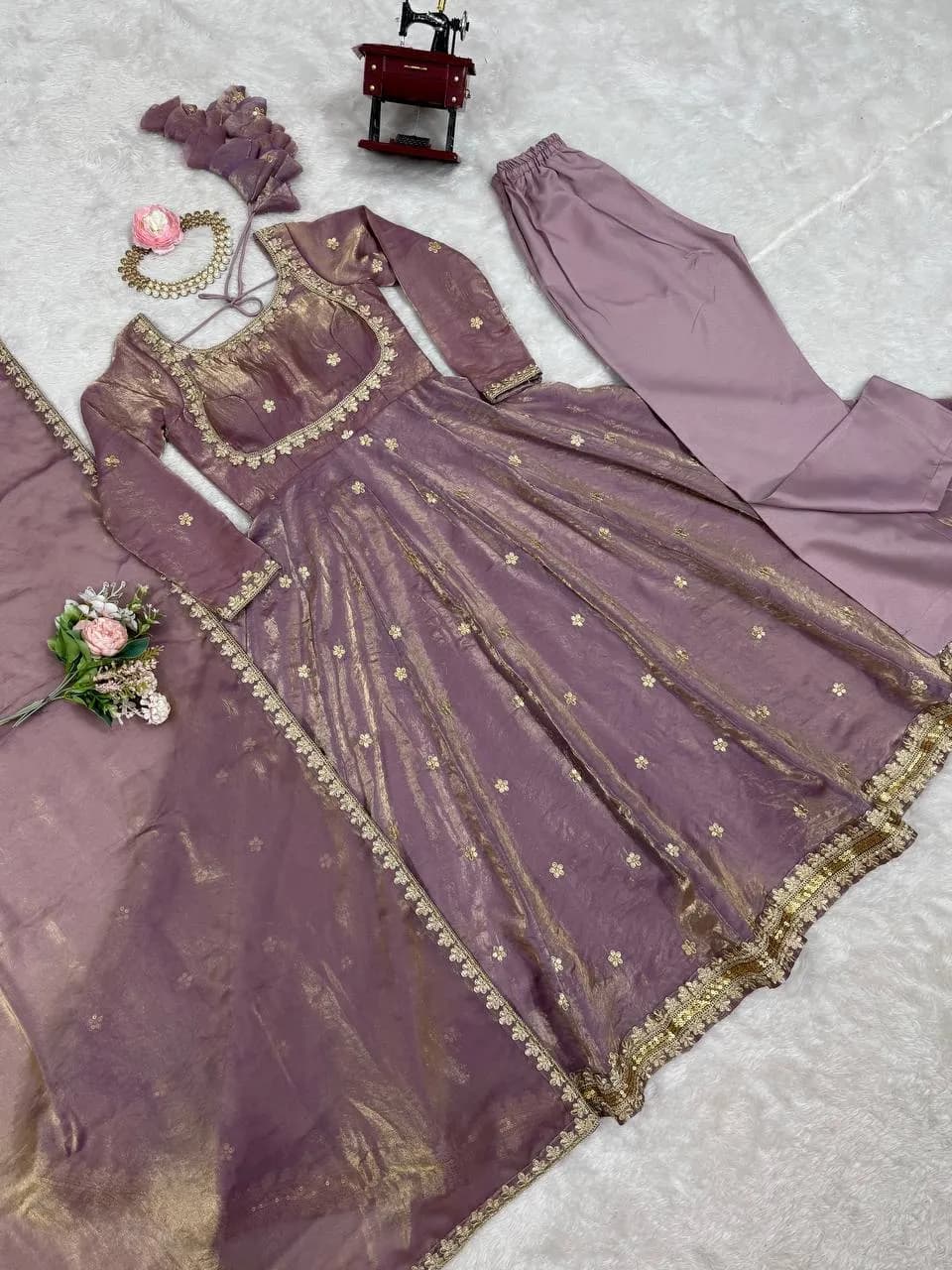 Fandy Silk Gown With Dupatta