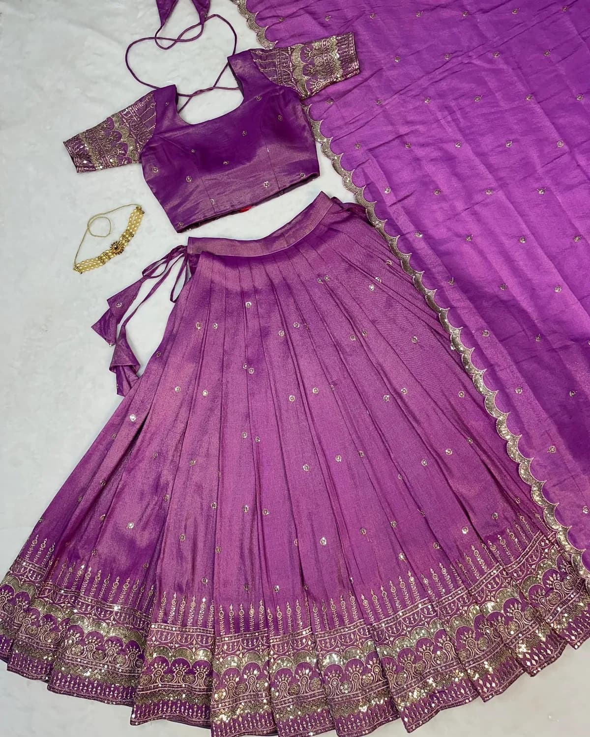 ❤️❤️Authentic Tissue Silk Lehenga Choli Set🪻🪻 3