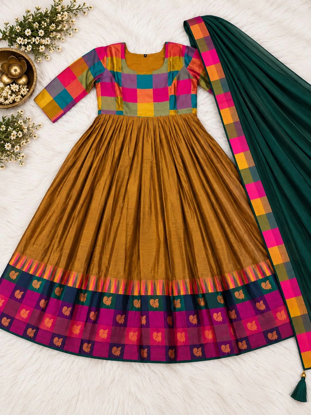 Cotton Spun Silk Anarkali Set 2