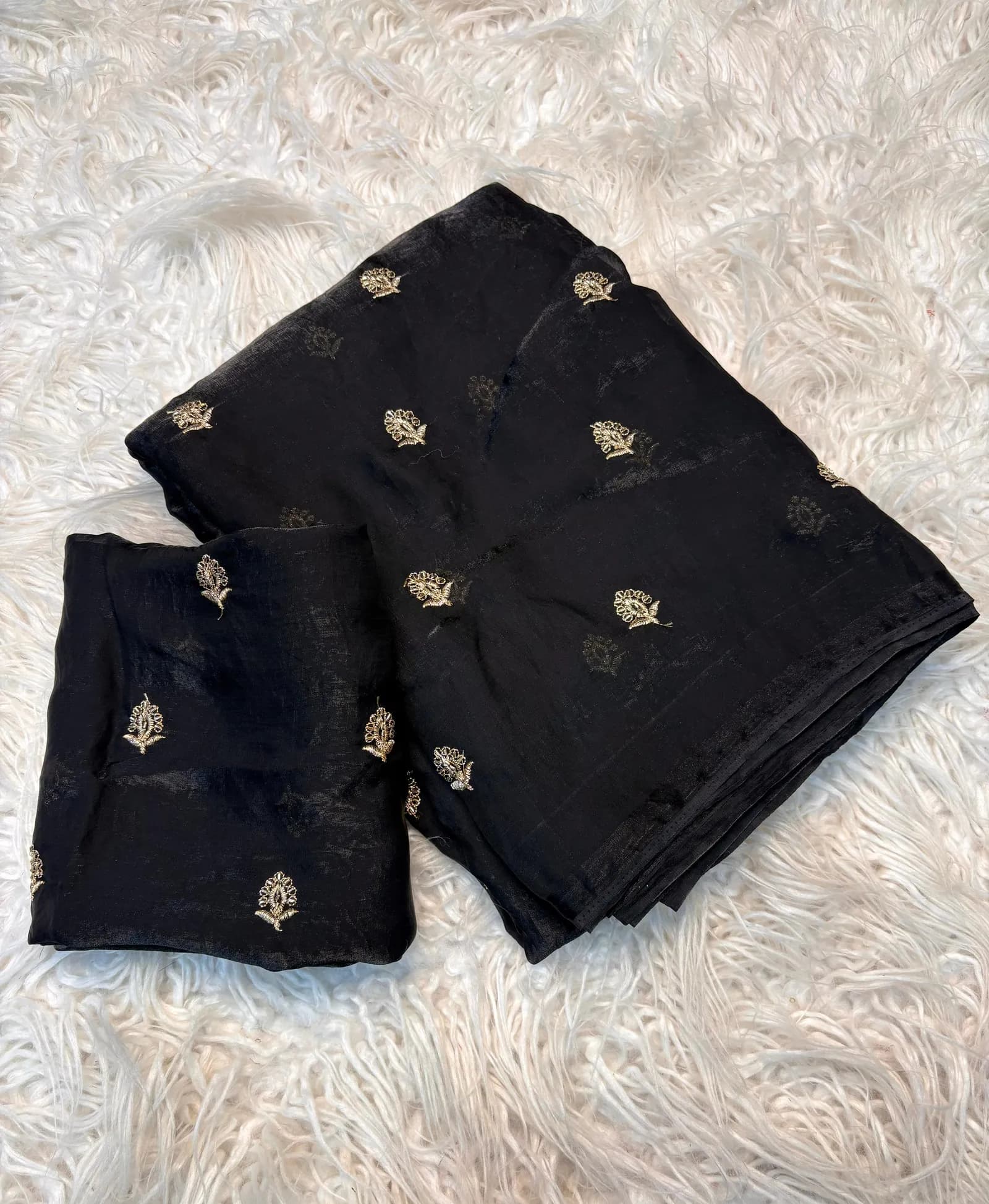 🌸🌸Two Tone Space Silk Sarees With Leaf Hand Work Embriodery Designs🌸🌸