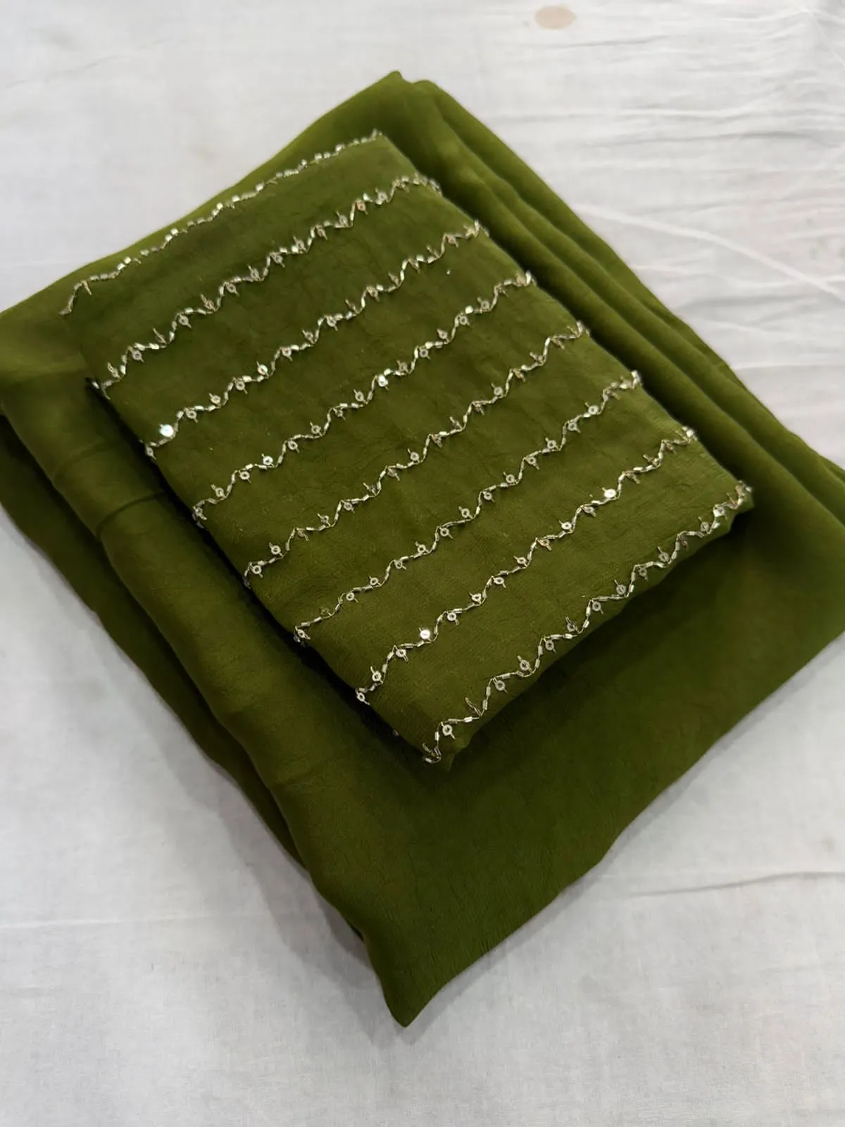 🎀🎀Rangoli Crush Saree With Sequence Blouse🎀🎀