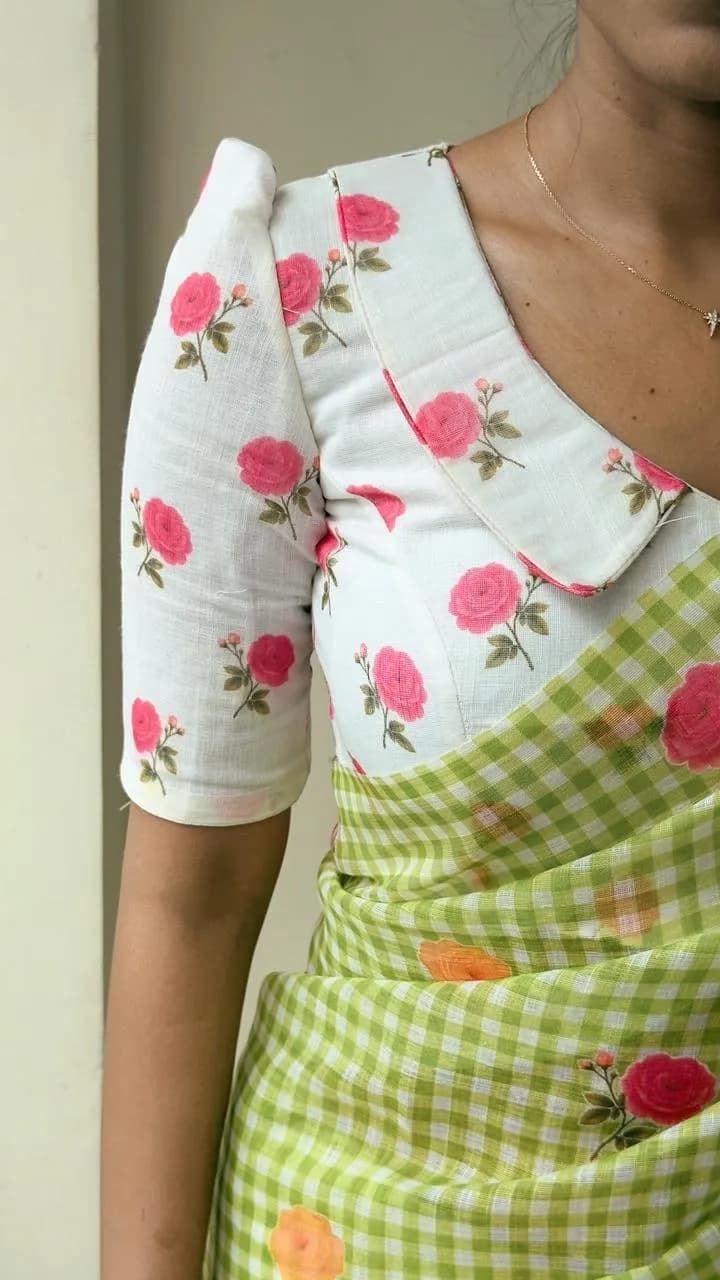 🍁🍁Trending Pure Linen Cotton Sarees With Unstitched Blouse🍁🍁 2