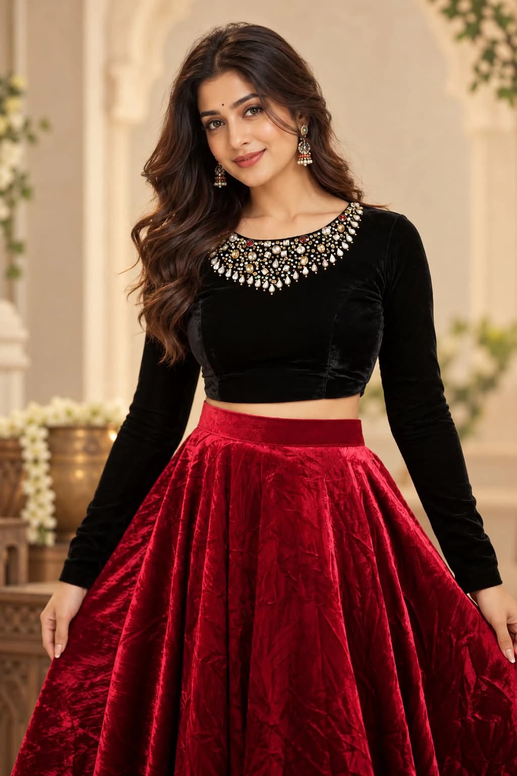 Velvet Lehenga Set 4