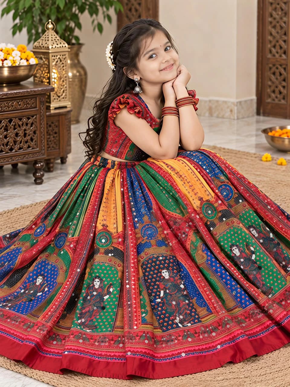 Chinon Silk Lehenga Choli for Kids 3