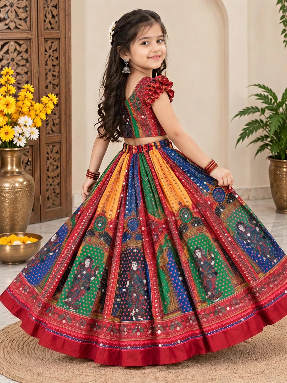 Chinon Silk Lehenga Choli for Kids 2