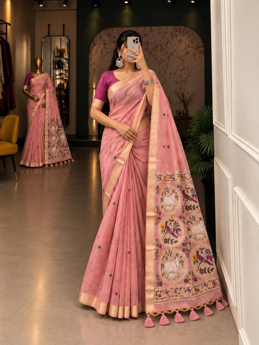 Cotton Zari Woven Saree