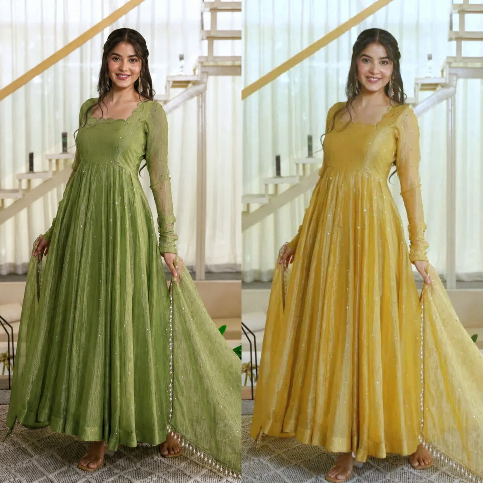 ✨ Designer Gown with Pent Set – Elegant Ethnic Wear ✨
🎀 Crafted in Classy Tones with Premium Fabric