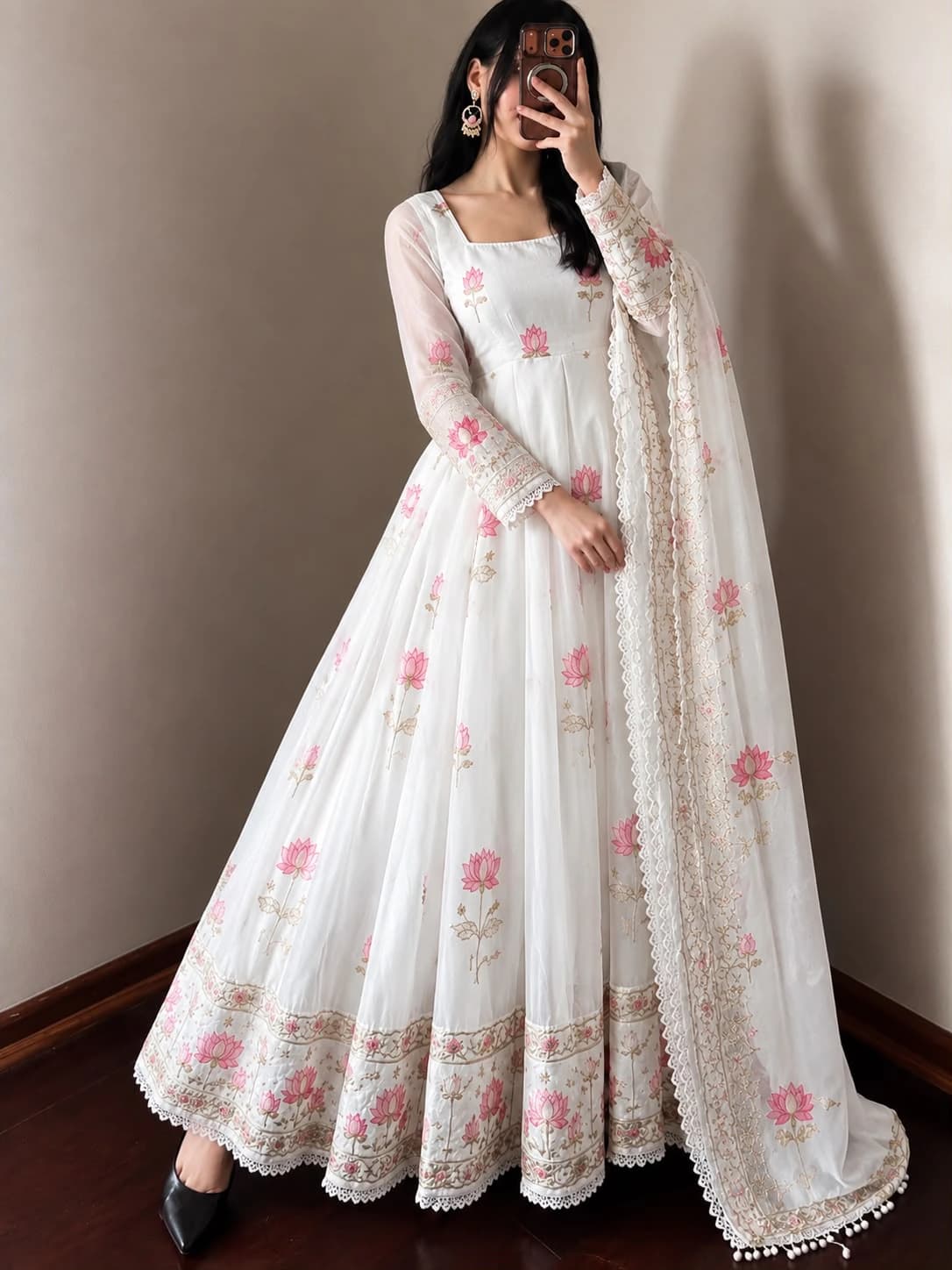 Fendy Silk Anarkali Gown Set 8