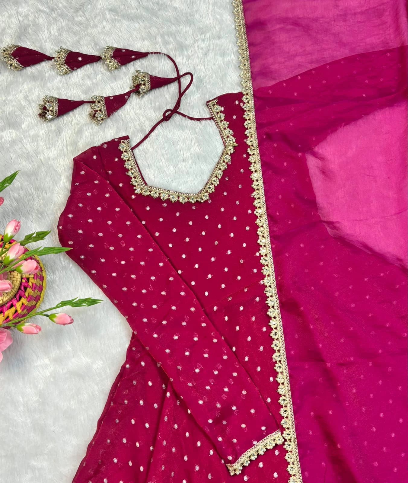 Nc Moss Gown with Dupatta 3