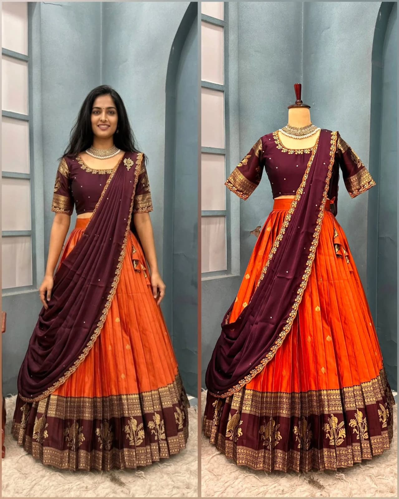 Kanjiveram Silk Lehenga Set