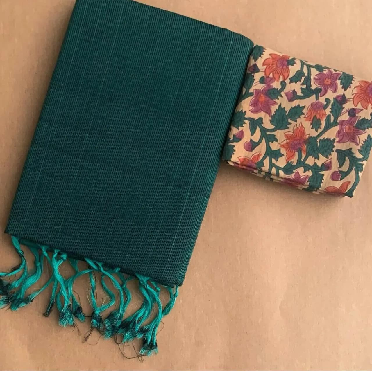 💗💗Insta Viral Khadhi Cotton  Sarees With Kalamkari BlousePiece❤️❤️