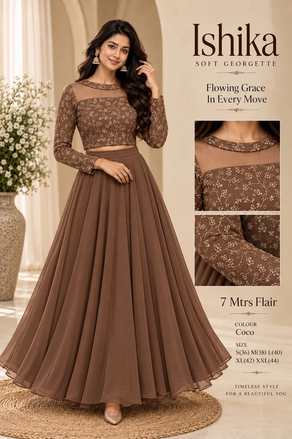 Georgette Embroidered Lehenga Set 2