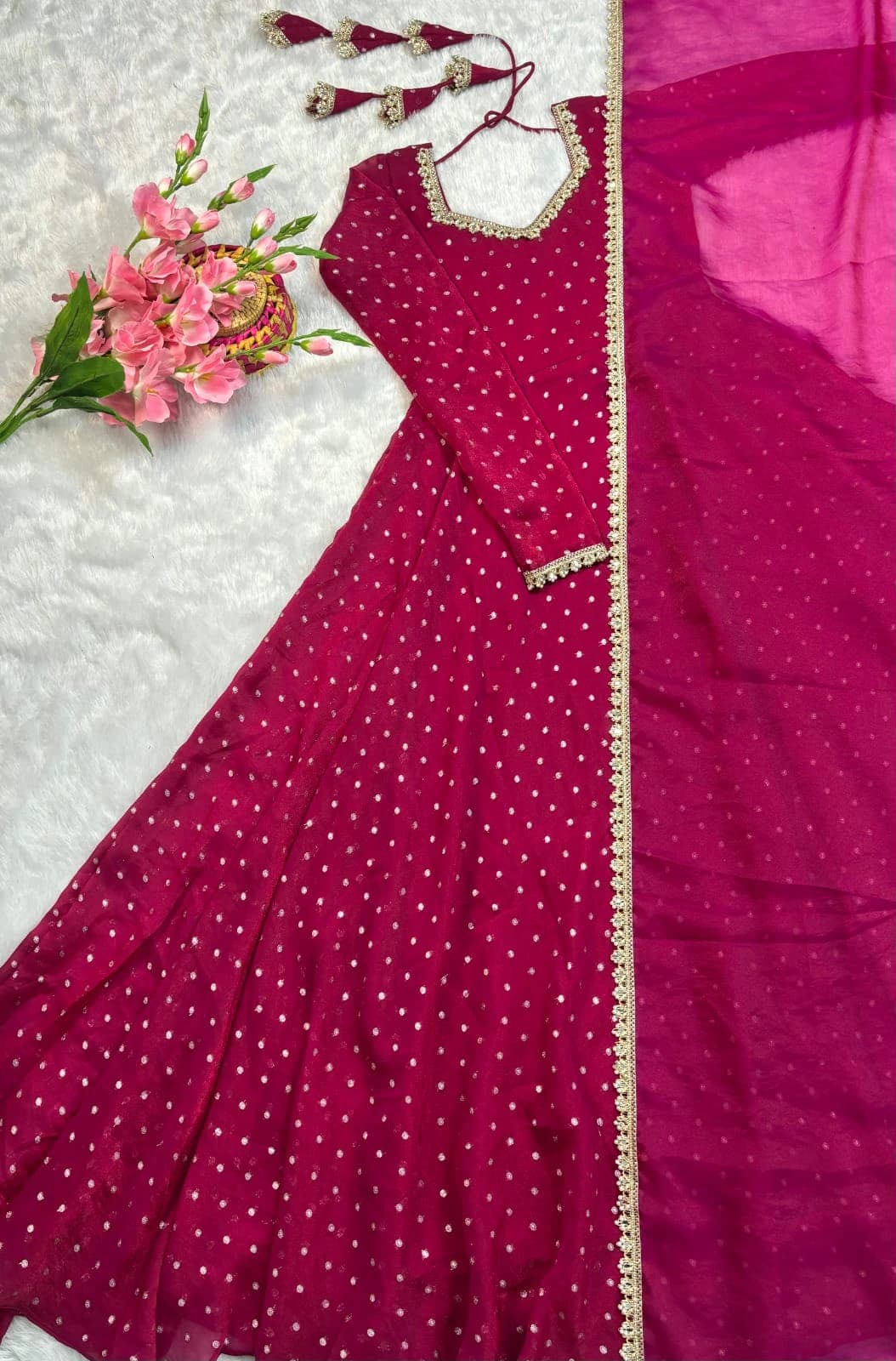 Nc Moss Gown with Dupatta 5