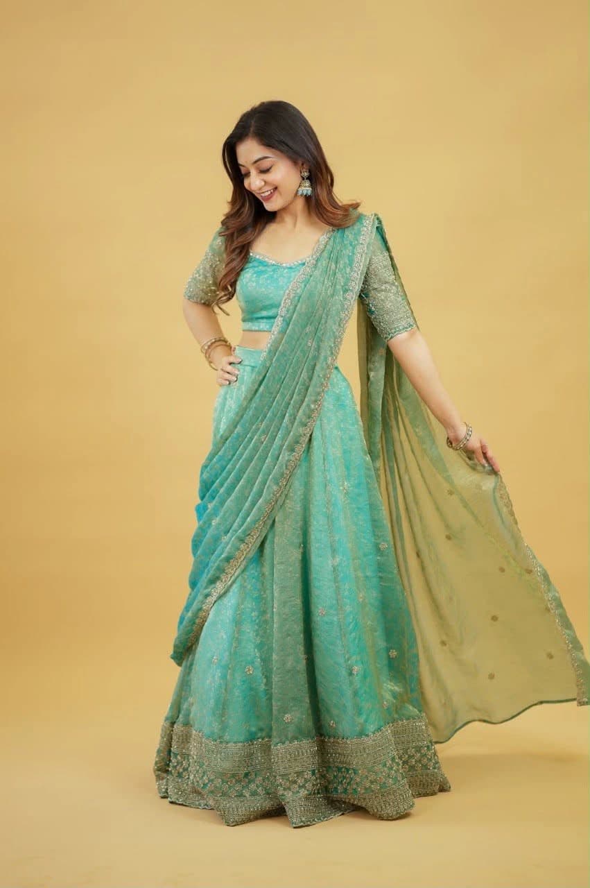 jaqard lehenga set
