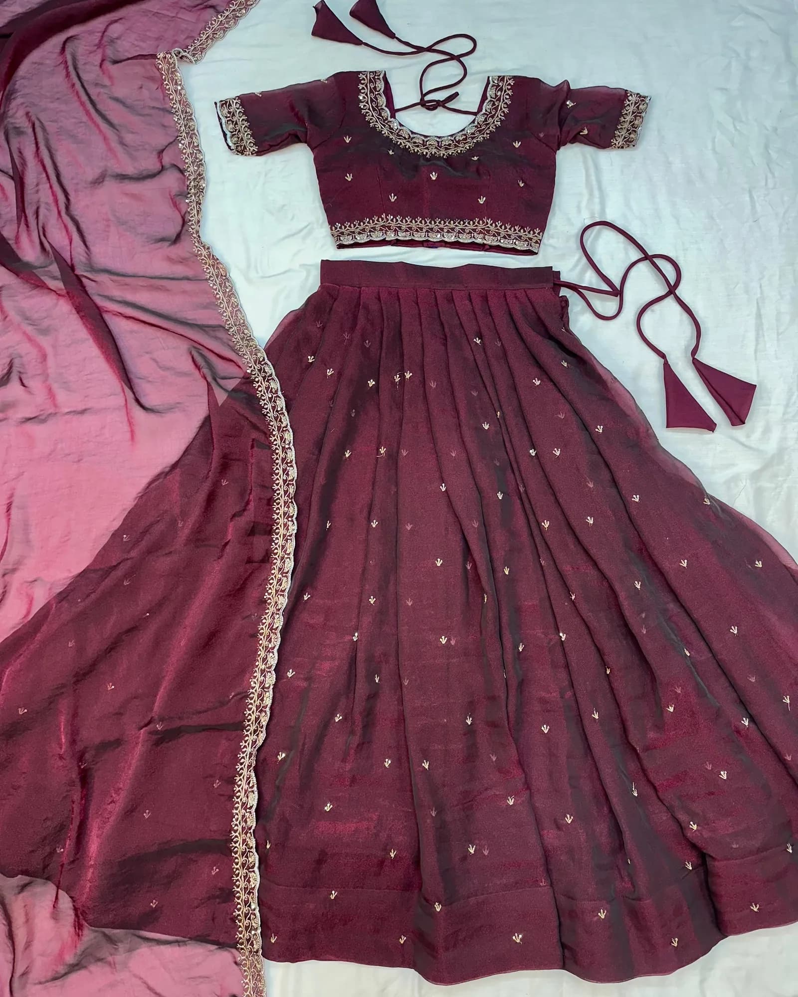 Traditional Tissue Silk Lehenga Choli Set 3