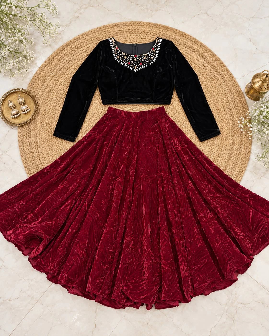 Velvet Lehenga Set 6