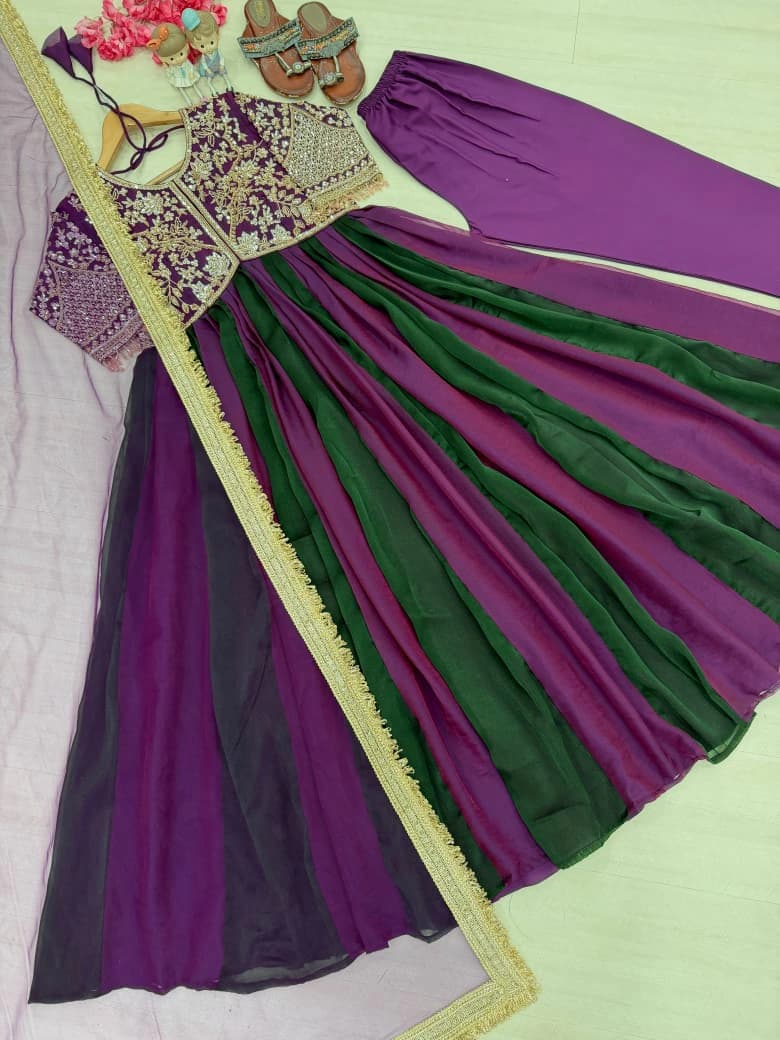 Silk Embroidered Gown Set 5
