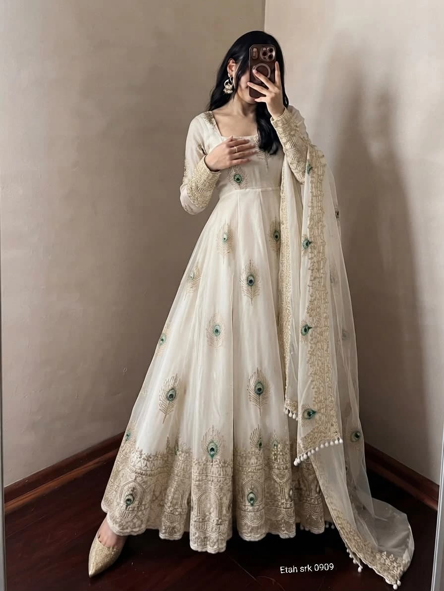 Fendy Silk Gown with Dupatta 8