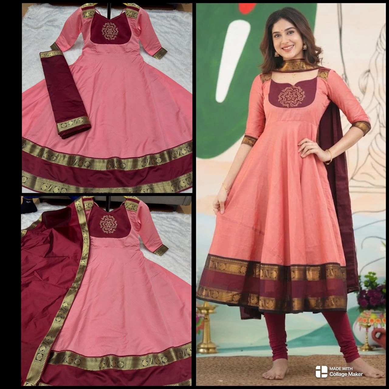 Jacquard Silk Anarkali Suit