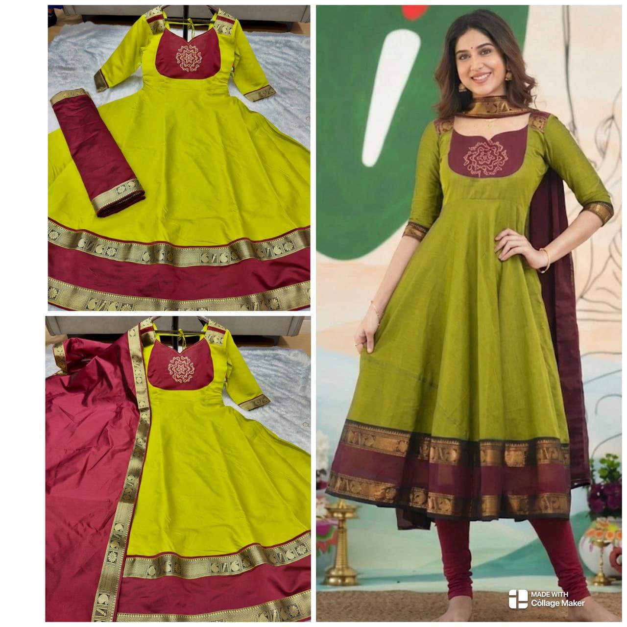 Jacquard Silk Anarkali Suit