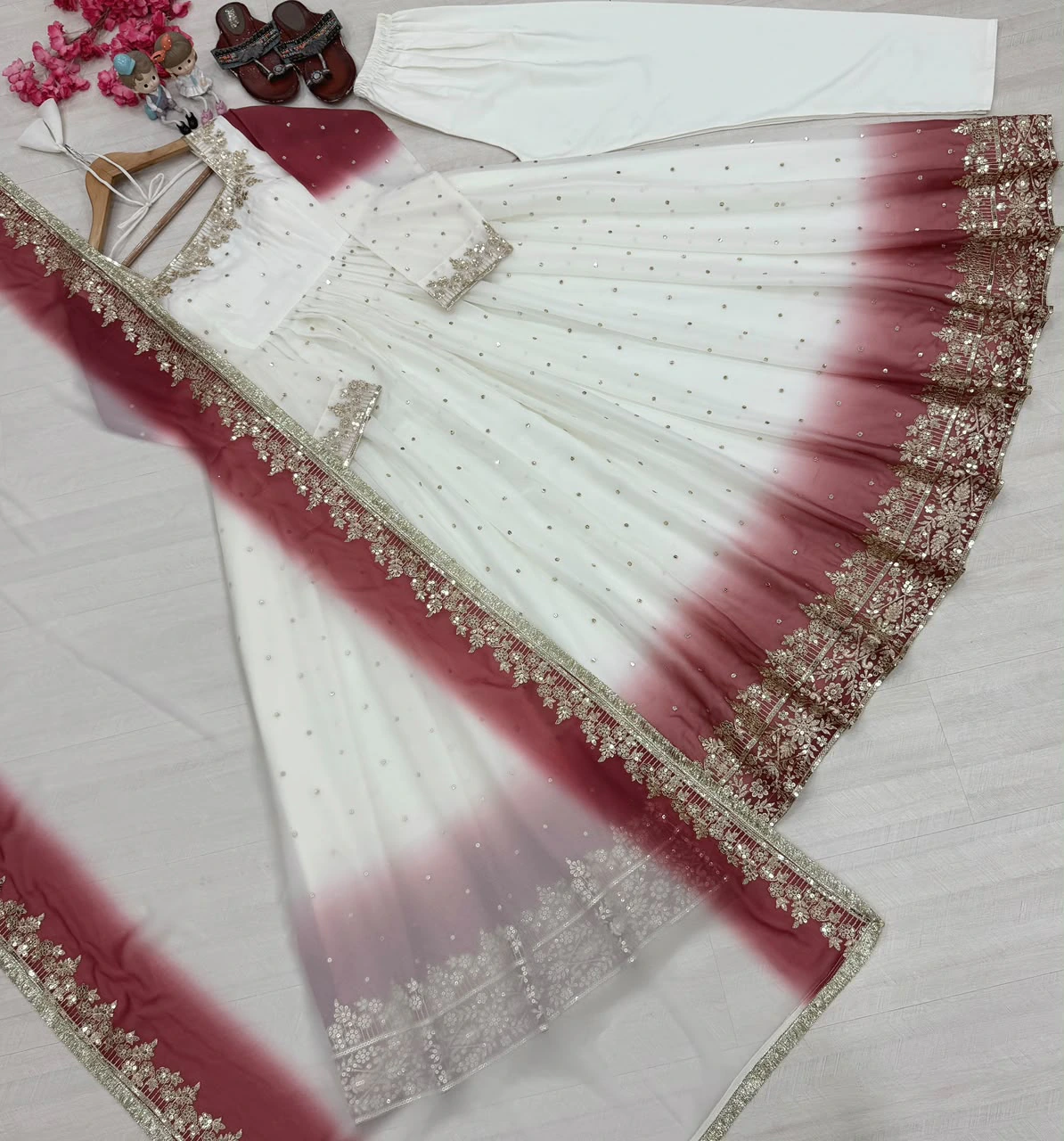Georgette Anarkali Gown Set 8