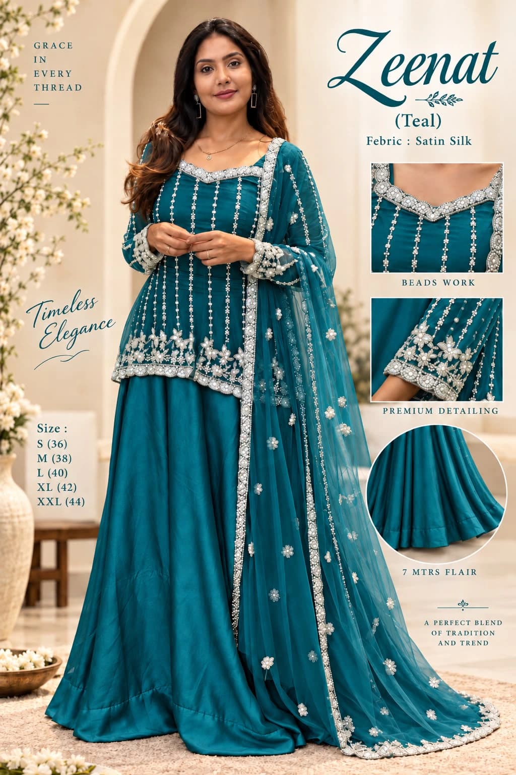 Silk Satin Lehenga Set