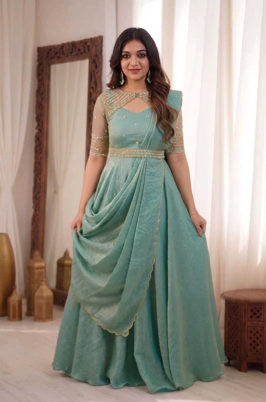 Doremon Crush Gown with Dupatta 6