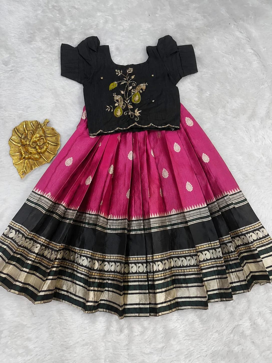 Silk Zari Woven Kids Lehenga 2